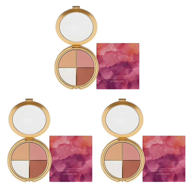 All-in-One Highlight, Eyeshadow & Blush Palette - 3 Stück