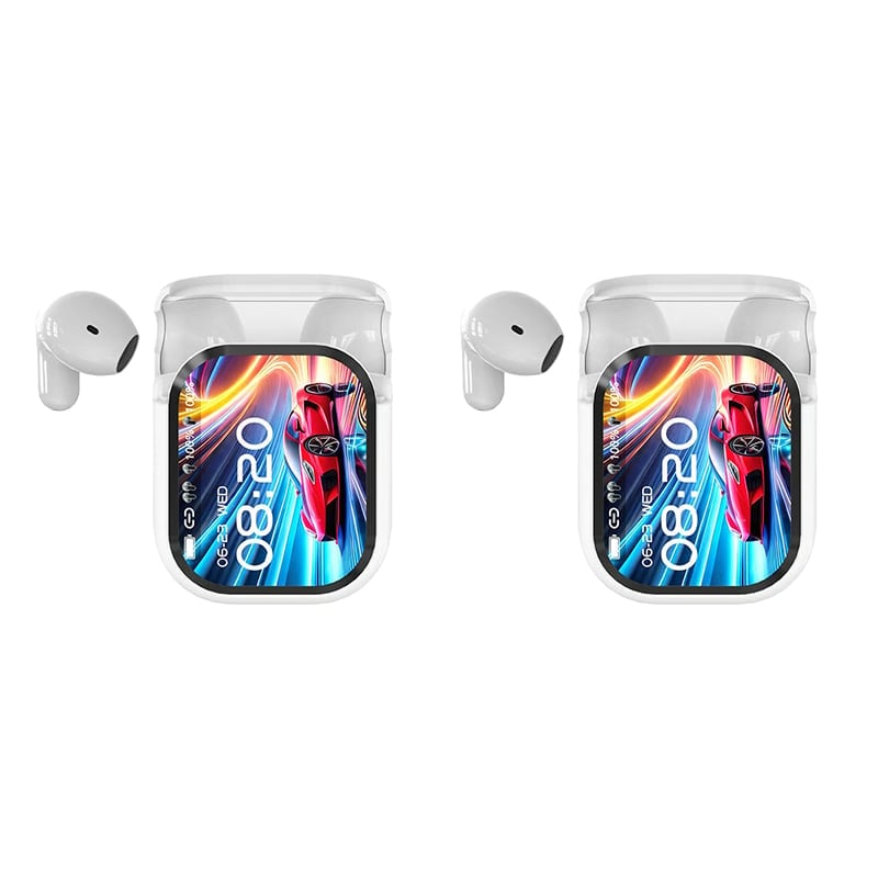 HD color screen, intelligent noise reduction, AI translation headphone - White*2
