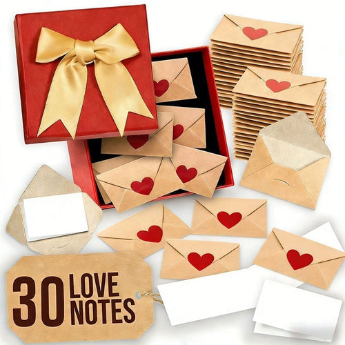 Mini Envelopes With Blank Cards - 30 sets+Gift Box