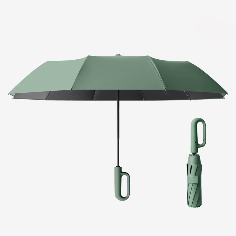 Creative Ring Buckle Windproof Reinforced Umbrella - Green, 125 cm/49.2 inches