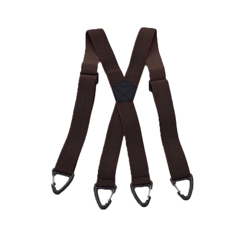 👔 4 Clip Adjustable Suspenders for Men - Dark brown, X-Shaped Style