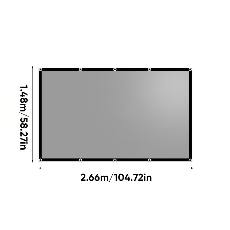 Black-bordered hook-type model 120-inch 16:9 (2.66m wide * 1.48m high)