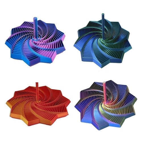 3D Printed Handheld Star Sensory Fidget Toy - Multi-Colors * 1 Set (4 PCS)