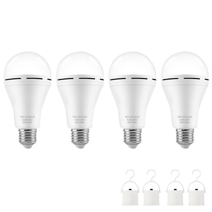 Emergency Rechargeable LED Bulbs - 4-Pack