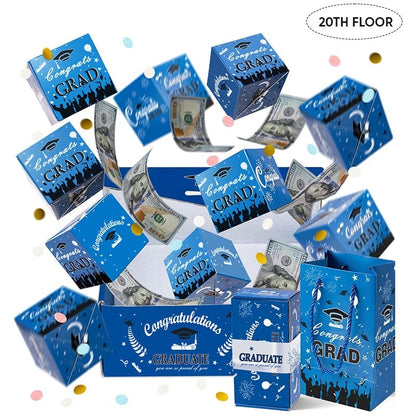 Graduation Pop Up Gift Box - Blue, 20 Layers