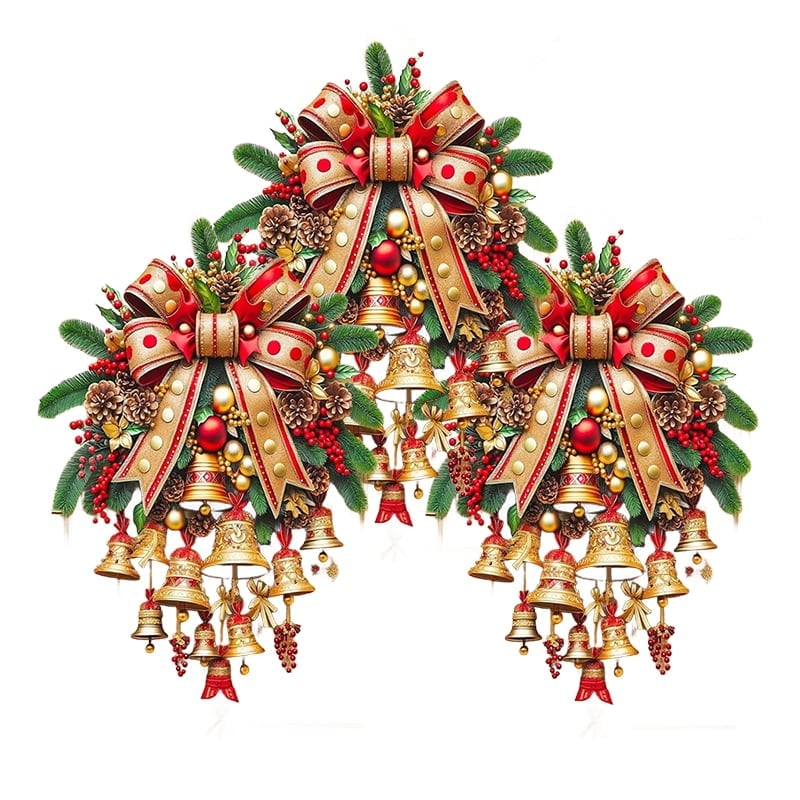 Christmas Bell Door Curtain - 3 Sets