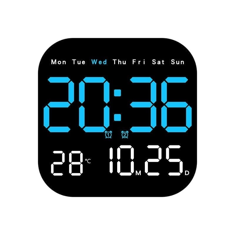 Hangable freestanding square clock - Blue