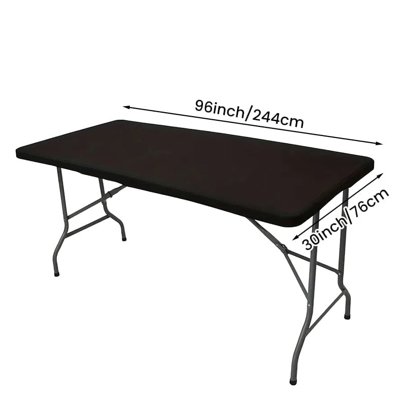 Elastic Fitted Tablecloth - Black - Large (96 x 30 in / 244 x 76 cm)