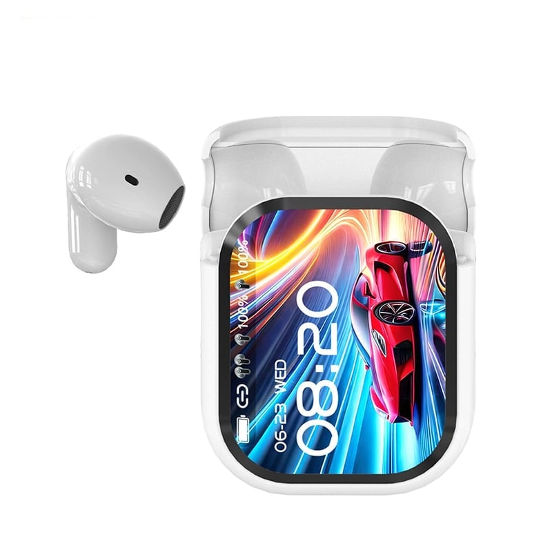 HD color screen, intelligent noise reduction, AI translation headphone - White