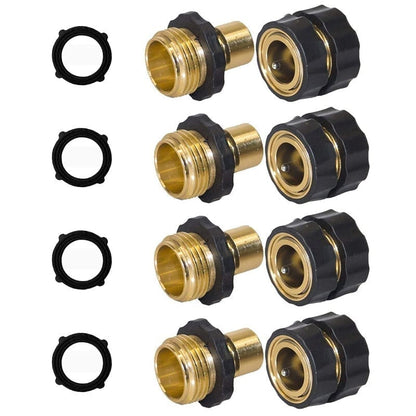 💧3/4 Inch Garden Hose Quick Connector 4 Sets/bag - 1 Set (Set of 4)