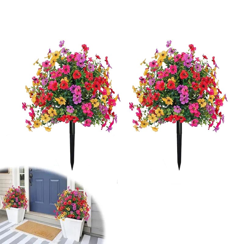 Artificial Violet for Outdoor Indoor Garden Home Decoration - 2 bunches