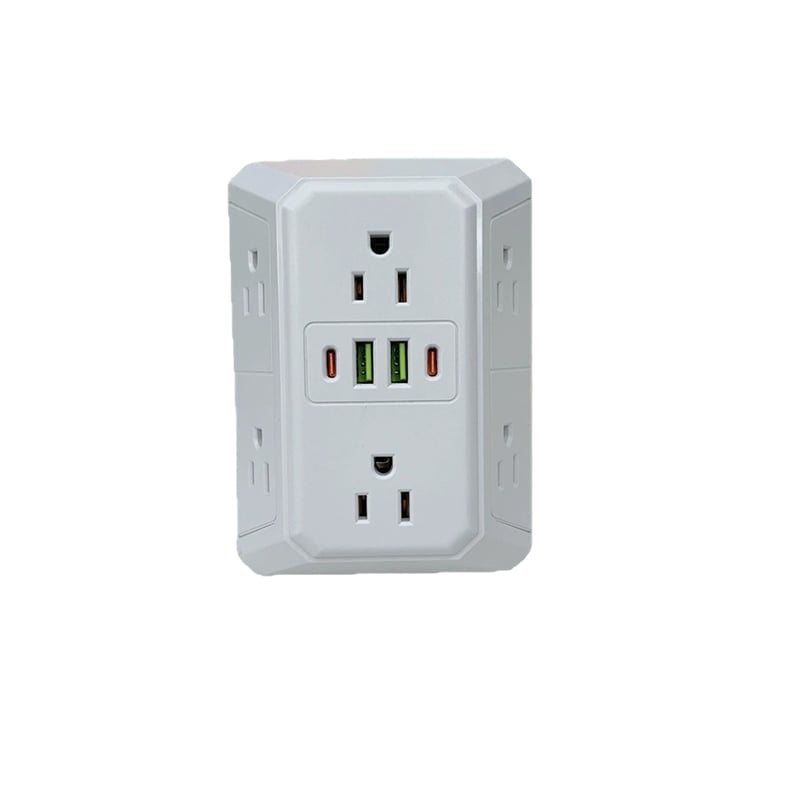 Multi Plug 6-Outlet Extender - white-without light