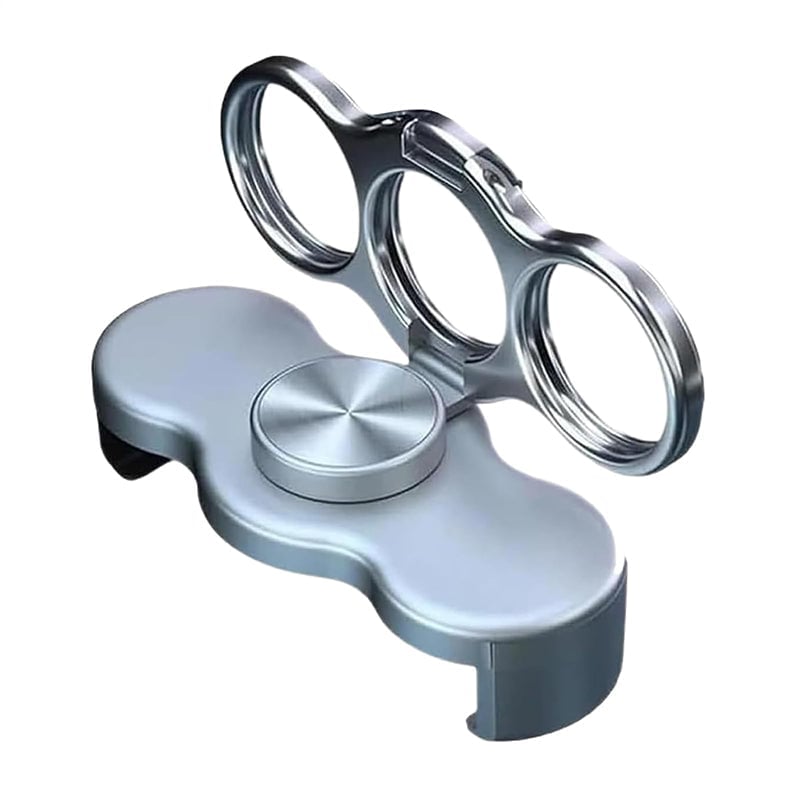 360 Rotatable Dual-Ring Phone Holder - Silver