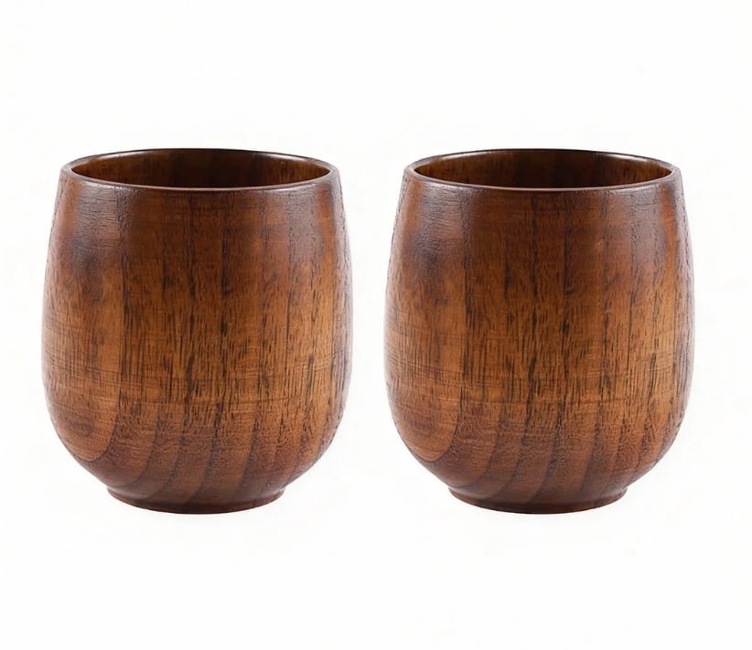 Charred Jujube Wood Cups - cup *2 pcs