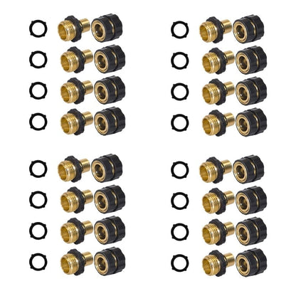 💧3/4 Inch Garden Hose Quick Connector 4 Sets/bag - 4 Sets