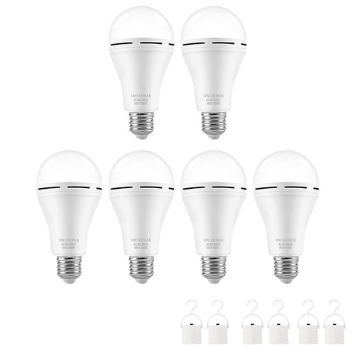 Emergency Rechargeable LED Bulbs - 6-Pack