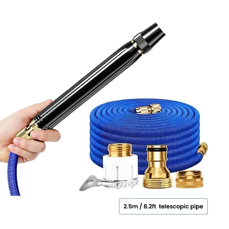 Adjustable Metal Nozzle Garden Hose Sprinkler + 2.5m /8.2ft Telescopic Pipe