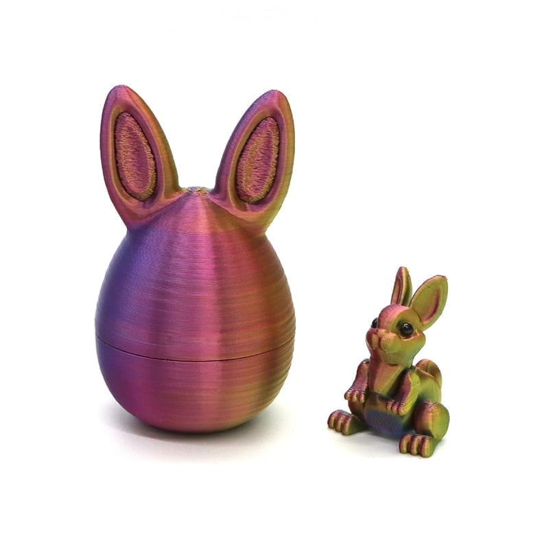 3D Printed Rainbow Bunny Easter Egg Set - Cool and colorful