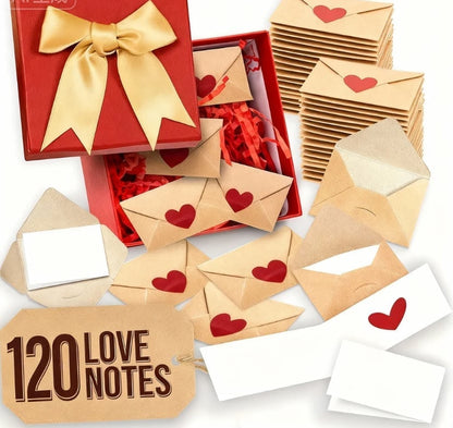Mini Envelopes With Blank Cards - 120 sets+Gift Box