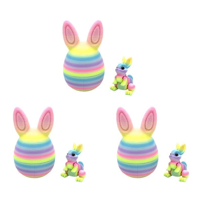 3D Printed Rainbow Bunny Easter Egg Set - 3 Sets(Crayon color)