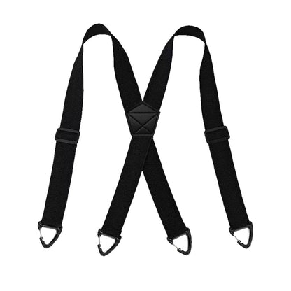👔 4 Clip Adjustable Suspenders for Men - Black X-Shaped