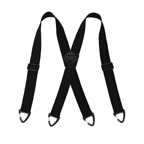 👔 4 Clip Adjustable Suspenders for Men - Black X-Shaped