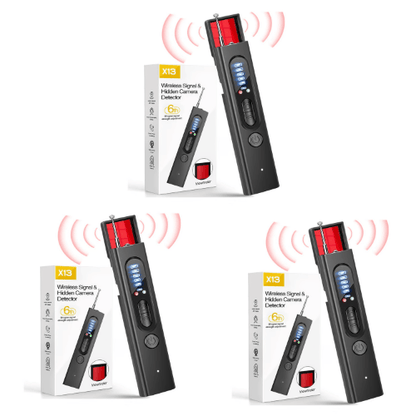 Portable Anti-Spy Camera Detector & RF Signal Scanner - 3 pcs
