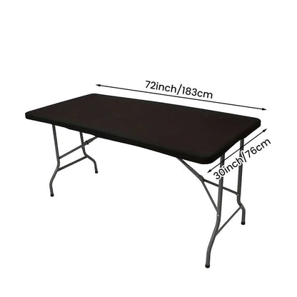 Elastic Fitted Tablecloth - Black - Medium (72 x 30 in / 183 x 76 cm)