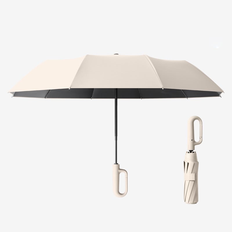 Creative Ring Buckle Windproof Reinforced Umbrella - Beige, 125 cm/49.2 inches