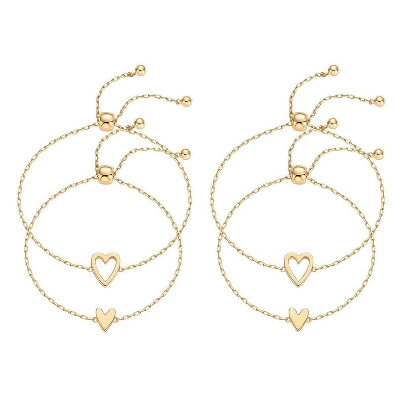 Adjustable Love Friendship Two Bracelet Pack - Gold*2