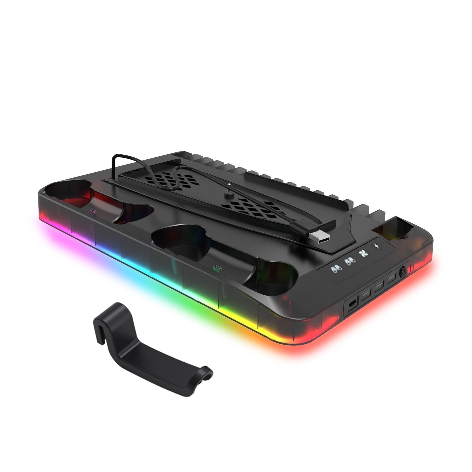 Charging Base Cooling Bracket for Dual PS5 Controller - Transparent Black